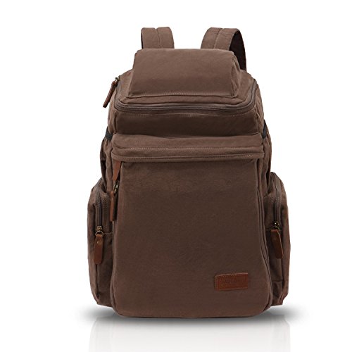 FANDARE Retro Laptop Notebook Geeignet für bis zu 16 Zoll Damen Herren Schulrucksack für die Schule Rucksack Wanderrucksack Daypack Leinwand
