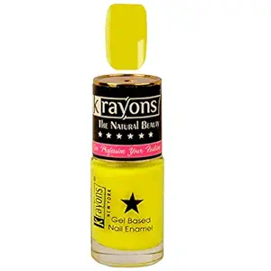 Krayons Gel Base Glossy Effect Nail Polish Enamel Color, Waterproof, Longlasting, 6ml (Neon Yellow)
