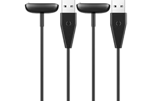 TiMOVO Ladekabel Kompatibel mit Fitbit Charge 6/Luxe/Charge 5/Luxe SE Fitness Tracker Smartwatch, Magnetisch USB Ersatz Ladekabel für Charge 5/Luxe, 2 Stück, 1 m - Schwarz