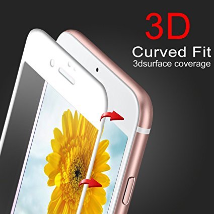 iPhone 7 Plus Schutzfolie , Ubegood [1-Pack] iPhone 7 Plus Gehärtetem Glas Ultra-klar Panzersglas 9H Hartglas Displayschutzfolie für iPhone 7 Plus (Weiß) - 2