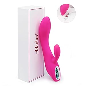 Vibratoren für Sie Klitoris und G-punkt mit Stoßfunktion - Adorime Silikon Rabbit Vibrator Analvibrator Dildo Erotik Sexspielzeug für Frauen und Paare mit 7 Vibrationsfrequenz