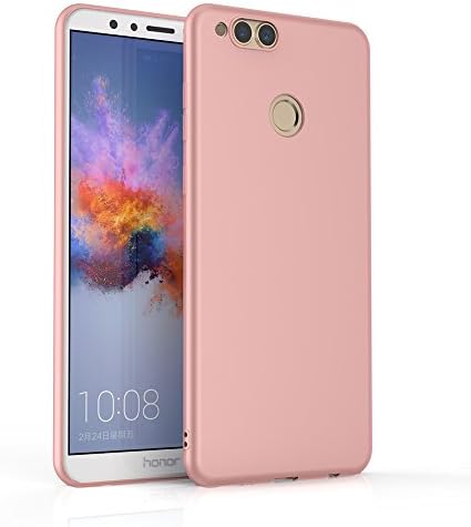 Huawei Honor 7X Case, MaxiPRO® Hybrid Rubberised soft Grip Case Cover [Drop Protection] [Shock Absorption Technology] [Shock Resistant Protective] Slim soft for Honor 7X Smartphone (Rose Gold)