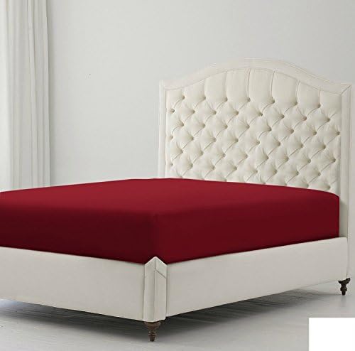 Percale Non Iron Flat Bed Sheet 180 Thread Count Premium Quality Bed linen Single Double King Super King Size (Super King, Burgundy)