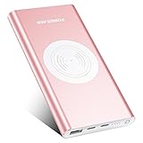 Alta Capacidad de 10000mAh, utilizando la batería de polímero de litio, seguridad y estable, puede cargar iPhone 8 3.5 veces, iPhone X 2.4 veces, Galaxy S8/S9 2.5 veces.