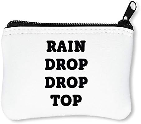 Raindrop Drop Top Funny Song Lyrics Zipper Wallet Coin Purse