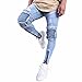 Produktbild Jogginghose Jeanshose Herren Denim Hose Chino-Hose Cargohose Fitnesshose Jogger Camouflage Hose Trainingshose Fitnesshose Laufhose Pants Chinohose Sweatpant Männer Loose Hose Fitness Hose LMMVP (34, Blau)