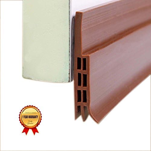Under Door Sweep Weather Stripping Door Bottom Seal Strip door draft stopper, 2" Width x 39" Length(Brown)