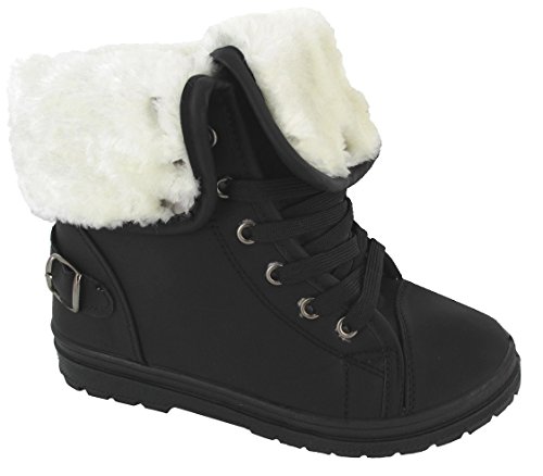 NEW LADIES FAUX FUR GRIP SOLE WOMENS WINTER ANKLE BOOTS TRAINERS SHOES SIZE 3-8