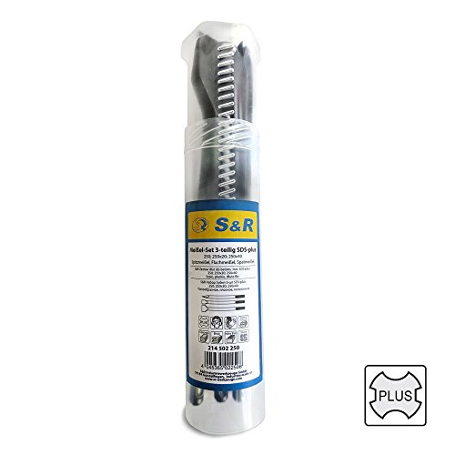 S&R Meißel-Set 3-teilig SDS-plus: Flachmeißel, Spatmeißel, Spitzmeißel. Profi-Qualität - 4