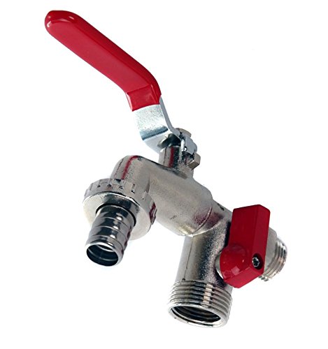 Doppelanschluss Auslaufventil Kugelhahn Auslaufkugelhahn Zapfhahn 1/2′ (hahn1) - 2