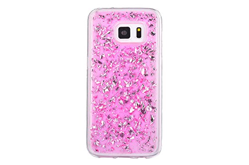 Galaxy S6 Handytasche,Glitzer Hülle für Samsung Galaxy S6,Leeook Hülle TPU Case Schutzhülle Silikon Crystal Kirstall Clear Case Durchsichtig Rosa Glitzer Malerei Muster Transparent Silikon Schutzhülle Hülle Cover Abdeckung Etui TPU Bumper Schale für Samsung Galaxy S6 + 1 x Schwarz Eingabestift-Pink Glitzer - 3