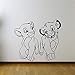 Produktbild zqyjhkou Cartoon König der Löwen Nala Und Simba Wandkunst Aufkleber Wohnkultur Kindergarten Kinderzimmer Vinyl Kunst Dekor D657 66 x 58 cm