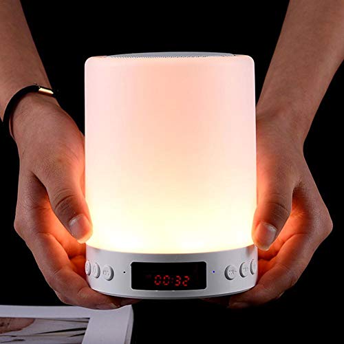 Preisvergleich Produktbild Adminitto88 Kabellose Bluetooth-Lautsprecher, tragbar, kabellos, mit Schreibtischlampe, intelligente Audiolampe, LED-Musik-Glühbirne, Weckatmosphäre, romantische Lautsprecher