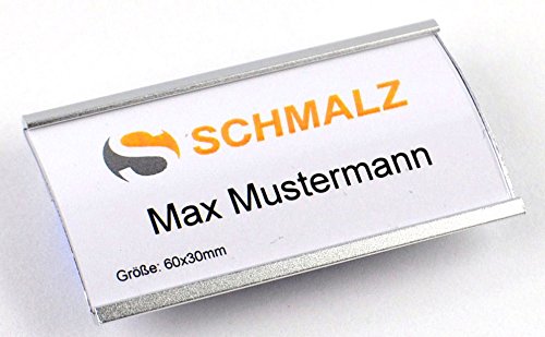 placas identificativas SET COMPLETO  Plata leichtemtall  con extra fuerte 3 Capas Im  n  MODA Arqueado aluminio anodizado Transparente Protectora  NOMBRE Diferentes tama  os  Name Badge para la ropa 