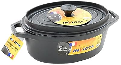 Invicta 30331 Noir Cocotte en Fonte Émaillée 31 cm