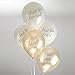 Produktbild Luftballons mit der Aufschrift "just married" & einem Herz in creme & gold - Inhalt 8 Ballons pro Packung - originelle Deko für Ihre Hochzeit
