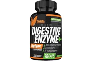 ENGEL NUTRITION Digestive Enzyme Plus Kapseln | Enzym-Komplex Verdauungsenzyme DigZyme + Probiotka, Ingwer, Kurkuma & Fenchel