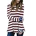 Produktbild ABsoar Blusen Damen Patchwork Blusen O-Ausschnitt Tops Langarmshirts Frauen Herbst Streifen Shirt Tunika Pulli Sweatshirt Oberteile