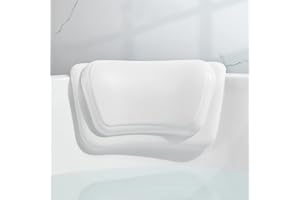 Lonkenn Oreiller de Bain, Coussins de Bain, Imperméable Coussin Baignoire PU, Oreiller de Bain avec Ventouses, Oreiller de Baignoir Ergonomique Spa, pour Baignoire, Jacuzzi, Bain à Remous, Accueil Spa