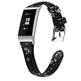 Happy Event Drucken von Lederersatzteilen für Armbänder für Fitbit Charge 3 (C)