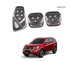 PRIKNIK Anti-Skid Car Pedals(Manual Shift) 3 Pcs Sports kit Pad Covers Set Compatible with XUV 500