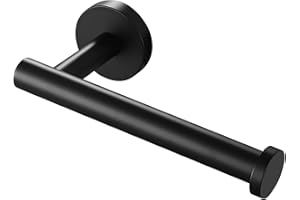 Live4Gadgets Toilet Roll Holder Wall Mounted Bathroom Paper Tissue Storage Dispenser Stainless Steel Modern Style, L4G-9903 (Matte, Black)