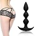 Produktbild DANHUAI Flexibler Analdildo für Frauen und Männer Analkugeln Analkugelstrang mit 3 Kugeln für anale Vergnügen (Schwarz)