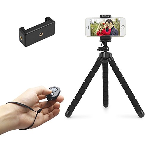 Handy Stativ Smartphone Stativ, Mini Flexibel Stativ Handy Halter Halterung mit Bluetooth Fernbedienung Sumsung und andere Android-Smartphone von Besttrendy