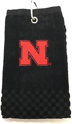 NCAA Nebraska Cornhuskers Tri Fold Towel, Black