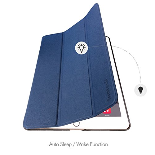 Inateck iPad Pro 9.7 Hülle – Ultra Slim Ledertasche Smart Cover mit Magnetischer Auto Sleep Wake-up Funktion und Standfunktion für iPad Pro 9.7, Blau - 3