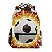 Produktbild Fußball Feuer Schule Rucksack für Jungen Mädchen Kinder Reisetasche Bookbag