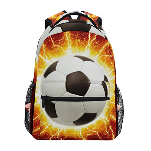 Preisvergleich Produktbild Fußball Feuer Schule Rucksack für Jungen Mädchen Kinder Reisetasche Bookbag