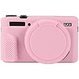 Havilah for Canon PowerShot G7 X Mark II / G7X2 Soft Silicone Protective Camera Case with Lens Cover(Pink)