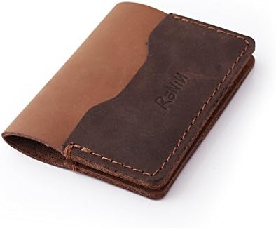RONIN Slim Wallet Credit Business Card Holder Sleeve Vintage Genuine Real Leather For Men Women Bifold Designer Accessories Gadgets Chain Travel Small