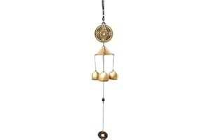 TISSTING Feng Shui Campana a Vento Vintage in Metallo,Metallo Cinese Tradizionale Vento Carillon,Bless Wind Chime Campana Appendere Vintage Fengshui Campanelli per Casa e Giardino Appeso Fortuna