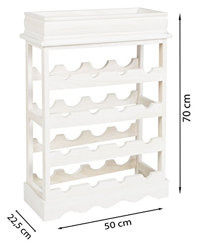 ts-ideen-Landhaus-Weinregal-Shabby-Wei-fr-16-Flaschen-Flaschenregal-weies-Holz-Wein-Regal-Board