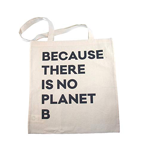 Halm The Jute Bags - Because There is no Planet B - Sac de Courses imprimé - 100% Coton Bio certifié GOTS