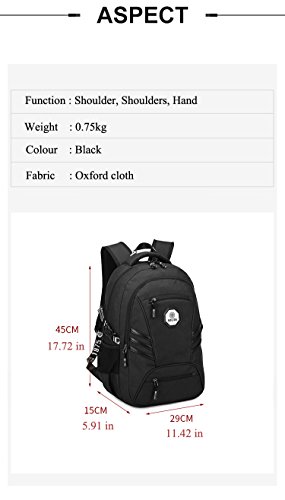 Herren Damen schlank Laptop Rucksack 15 6 Zoll Business Rucksack leichte wasserdicht Schulter Notebook Rucksack mit USB-Port  schwarz 