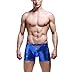 Produktbild Herren Boxershorts Unterwäsche Latex Leder Optik mit Metall Nieten Blau Metallic Neu (XL (M-L))