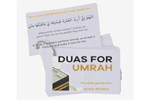 MINTED CREATIONS Umrah Flashcard with Dua Prayers for Each Stage of Pilgrimage in Arabic, English & Transliteration