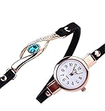 Sunnywill Diamant Wrap Around Leatheroid Quarz-Armbanduhr für Mädchen