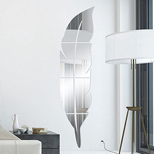 Cloud-Castle Feder Spiegel Oberfläche Crystal DIY Acryl 3D Wand Aufkleber Wand Aufkleber für Home Dekoration - 6