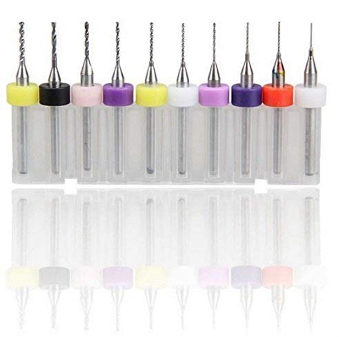 SHINA, 10 x 0, 3 mm, 1,2 mm carburo PCB Dremel joyas CNC HQ-Juego de brocas para grabado