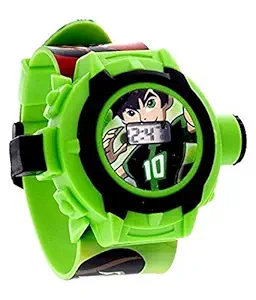 Genric Projector Watch Ben 10 Digital Light 24 Images Ben10 Projector Wrist Led Watch for Kids Boys & Girls Diwali Gift Birthday Gift Entertainment Toy Green