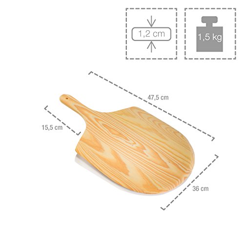 Pizzastein 33 cm mit Pizzaheber Brotbackstein Flammkuchenstein Heißer Stein - 4