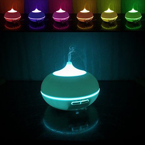 Aroma Diffuser, MaxTronic 300ML ätherisches Öl Diffusor Elektro Ultraschall Luftbefeuchter mit kühlem Nebel Aromatherapie mit 7 farbenwechselnde LED Licht, automatisch Zeitgeber und Wasserlos automatische Abschaltung Luftreiniger für Heim, Schlafzimmer, Babyzimmer, Spa, Yoga, Büro - 5