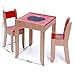 Children's Table With 2 Chairs in Solid Beach With Apple Table Top