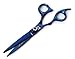 CANDURE® - C20 - 6'' (15,24cm) - Left Handed Giftset Hairdressing & Hair Thinning Scissors Barber Salon Shears + Scissors Pouch, Blue with white Jewel Set