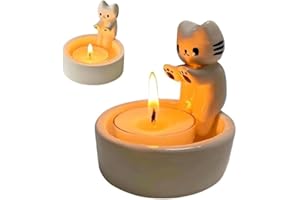 HICWX Cat Candle Holder,Cat Warming Paws Candle Holder,Kitten Tea Light Candle Holders,Warming Paws Cat Tealight Holders Ornaments,Cute Candles Holder Gifts For Cat Lovers