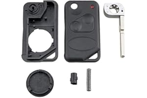 CARCASASCHULAS Carcasa para Llave con Mando a Distancia, Compatible con Land/Range Rover P38, Carcasa de Repuesto para Llave con 2 Botones y Hoja en Blanco (Negro)